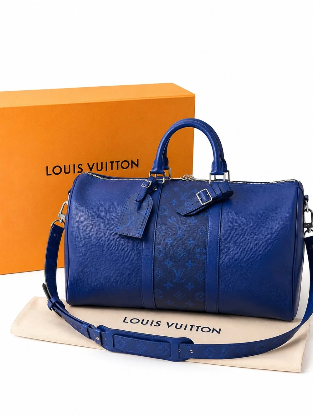 Louis Vuitton Keepall Bandoulière 50 in Pacific Blue, a discontinued colorway